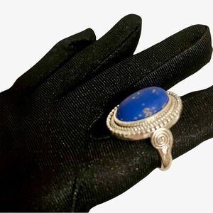 🔥2/$24 or 3/$30🔥 Inspired Bobemian Blue Oval Zirconia Statement Ring